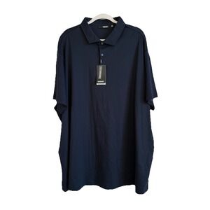 Murano Liquid Luxury Polo Shirt Navy Big & Tall 4XB Cotton Short Sleeve Collared